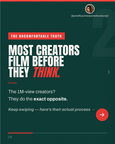 Slide 2 — Most creators film before they think